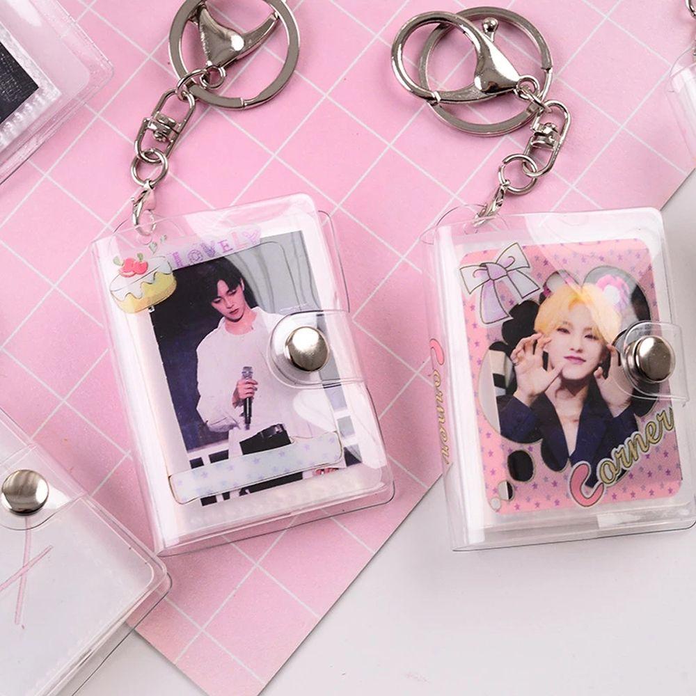 Storage Book Photo Keychain Card Book Keyring Collection Card Holder Photo Album Keychain Card Bag