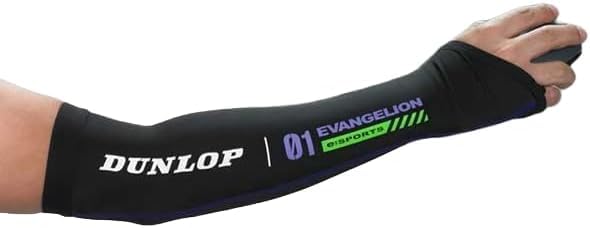 DUNLOP Evangelion Arm Covers with Pinky Finger Hooks, Compatible with eSports, FPS, TPS, VALORANT, Apex, and Eva Gaming Muscle Arm Supports (Black x P