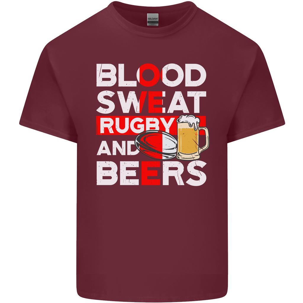 Blood Sweat Rugby and Beers England Funny Unisexs Light Cotton TShirt