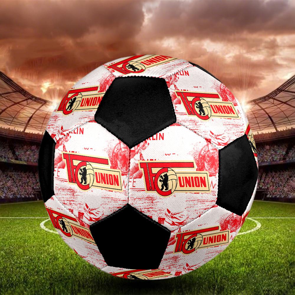 TAGLIA 5 1. Pallone da Calcio FC Union Berlin Colorato Per Tutte le Età Cucito a Macchina PVC Pronto per la Competizione Durevole Alta Rimbalzabilità