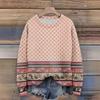 Maglioni Pullover a Maniche Lunghe da Donna Girocollo Casual Carino Stampa Maglia Maglione Oversize