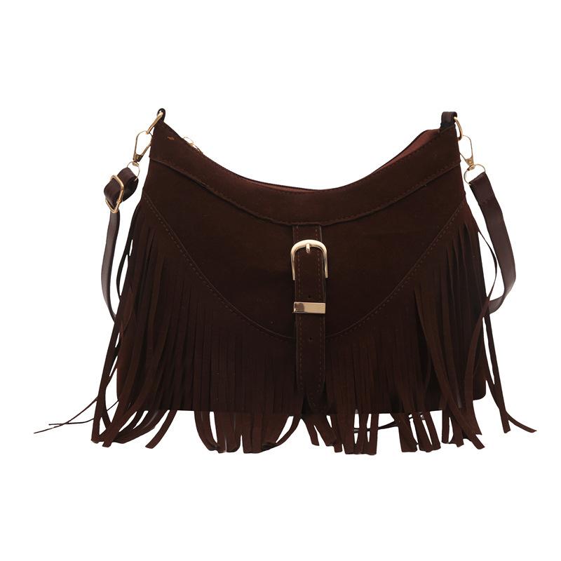 Bag - Women's Elegant and Niche Underarm Bag, Trendy Commuter Bag, Fringed Single-shoulder Crossbody Bag