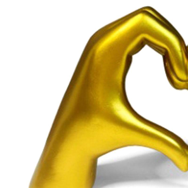 A20F-Heart Hands Sculpture Gold Decor For Living Room Bedroom Apartment Bookshelf Table, Aesthetic Romantic Statues Decor