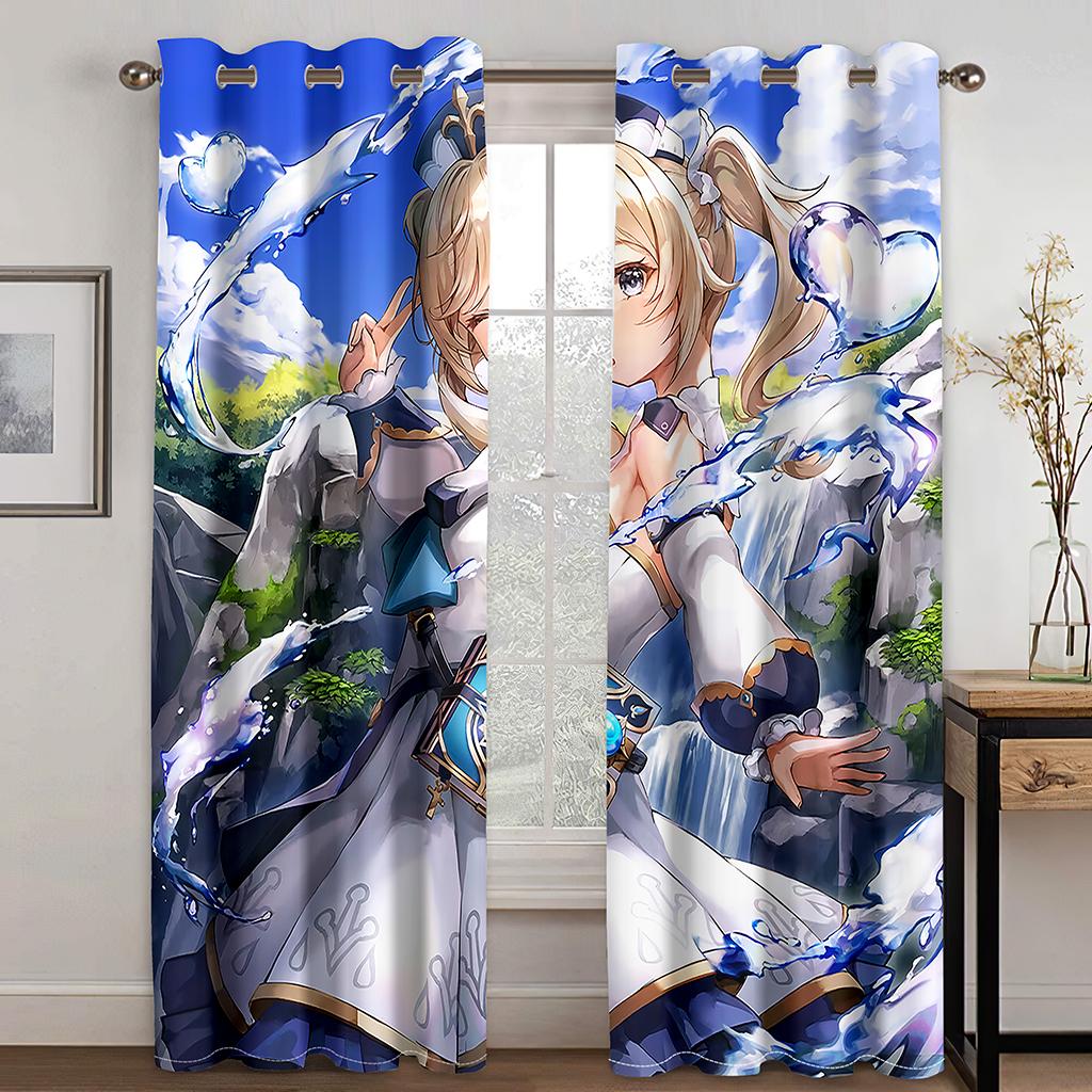 3D Sexy Cartoon Beauty Game Character Curtains 2 Panel for Boys Girls Room Bedroom Living Room Decor