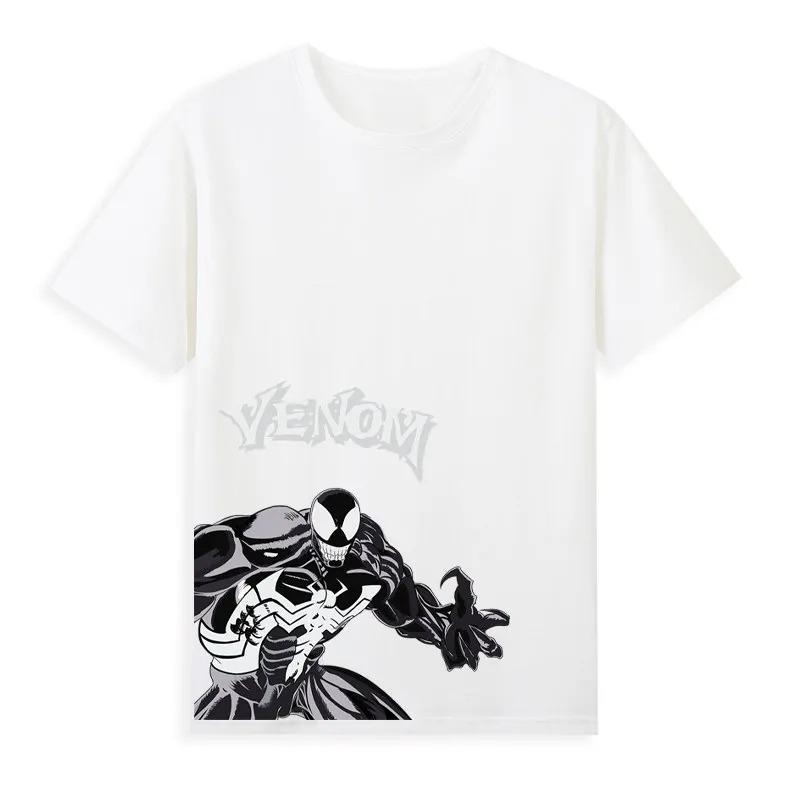 2026 Venom Marvel Peripherieartikel Bedrucktes Kinder-T-Shirt Rundhals Reine Baumwolle Familienkleidung für Eltern und Kinder