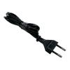 CEE 7/17 Power Cord, 1.5m, 2x0.75mm², Black, European 2-Pin Plug