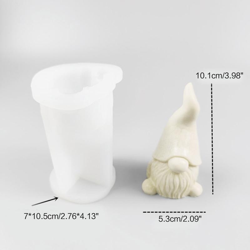 Dwarf Santa Decoration 3D Candle Mould DIY Candle Epoxy Mold Handmade Candles Aroma Wax Soap Molds for Decorations