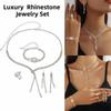 4PC Luxury Necklace Earrings Bracelet Ring Set Simple Women's Fashion Jewelry Kit  Banquet Accessory