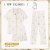 Soft Waxy Rabbit Pajamas Women's Japanese Milk Gentle and Cute Cartoon Girly Casual Short-sleeved Loungewear Three-piece Set