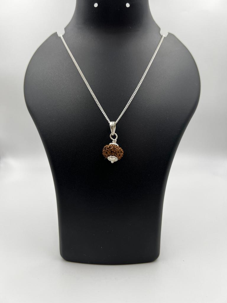 10 Mukhi Indonesia Rudraksha Pendant|925 Silver|Certified Jewelry|Ten Face Rudraksha Necklace|Healing Pendant|Genuine Rudraksha Bead