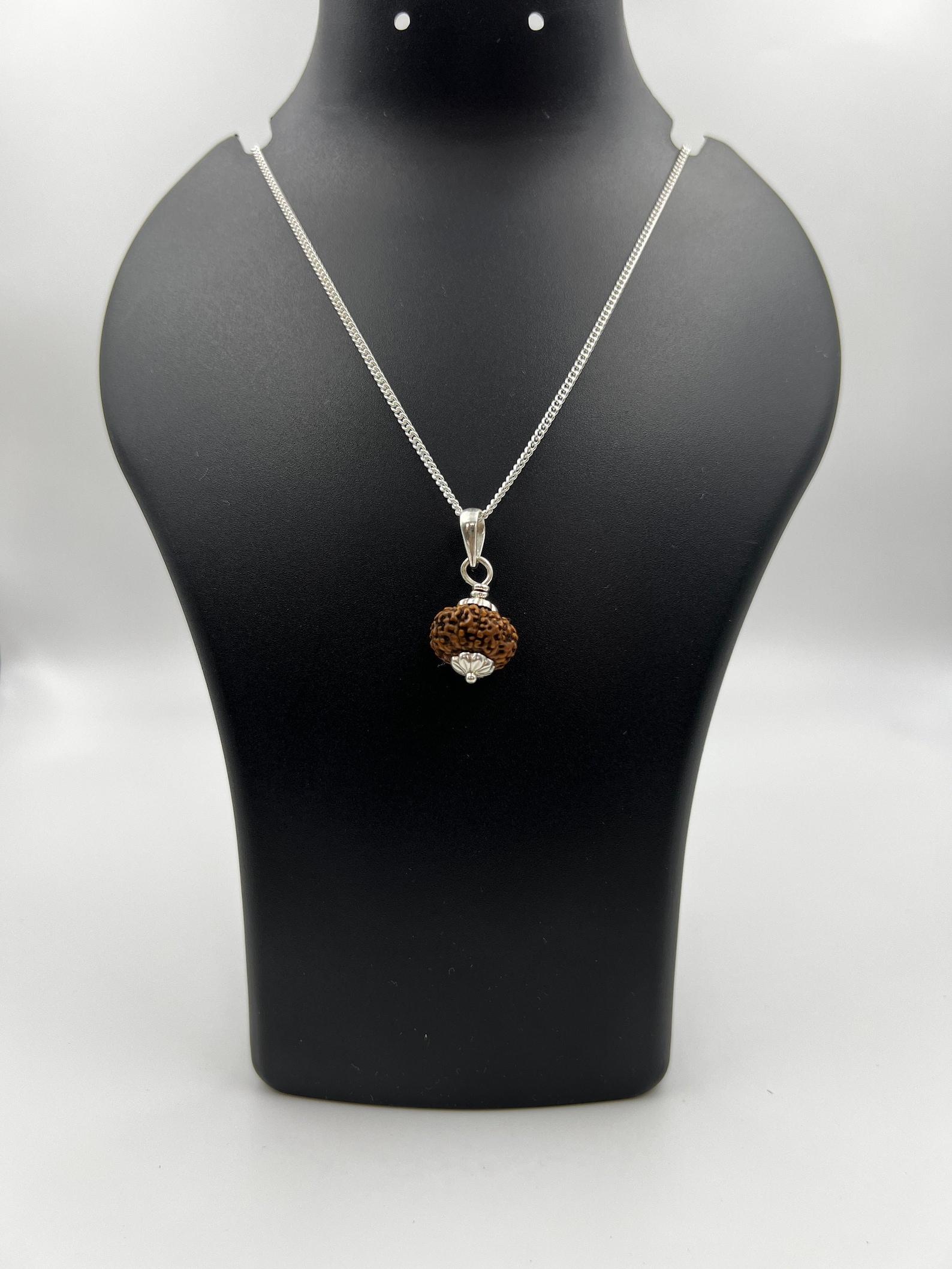 

10 Mukhi Indonesia Rudraksha Pendant|925 Silver|Certified Jewelry|Ten Face Rudraksha Necklace|Healing Pendant|Genuine Rudraksha Bead коричневий