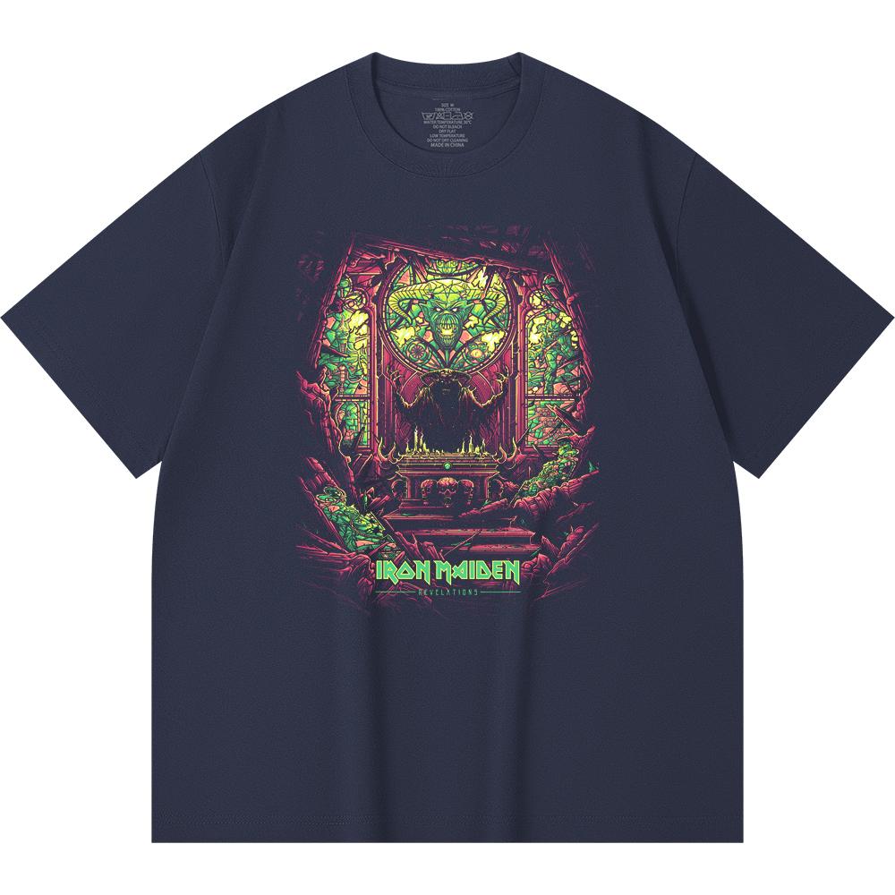 T-shirt Heavy Metal 100% Cotone 230 Gsm Stampa Band Rock Musica Popolare Unisex T-shirt Pesante in Cotone