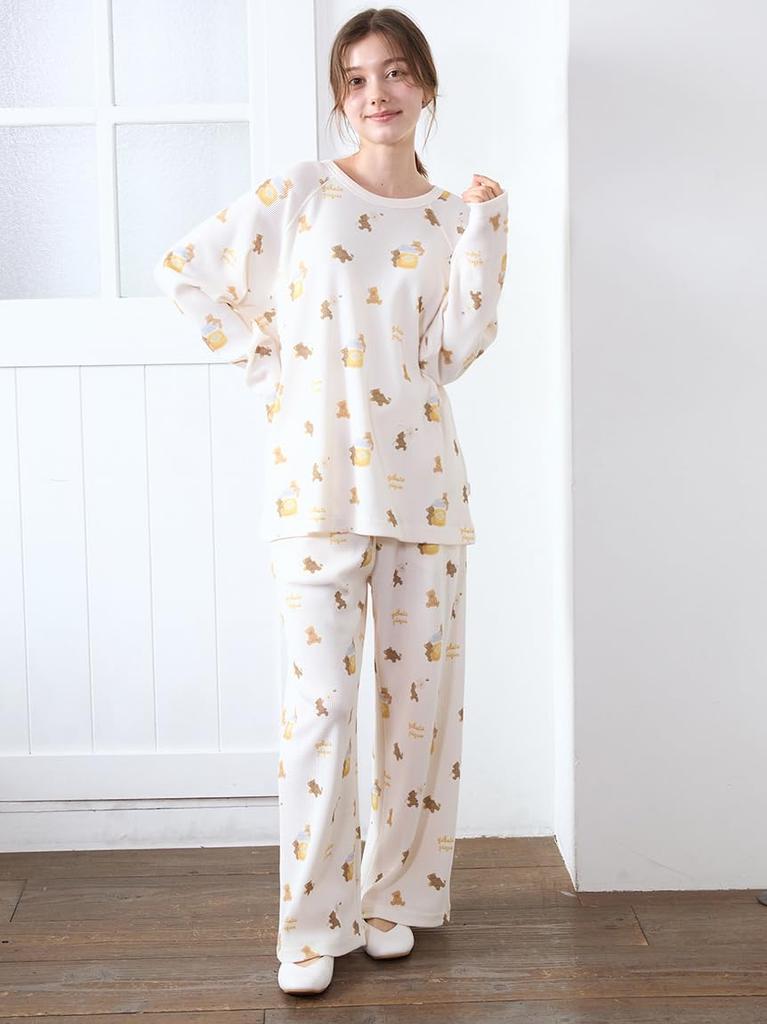 Lange Hose mit Honigbär-Print