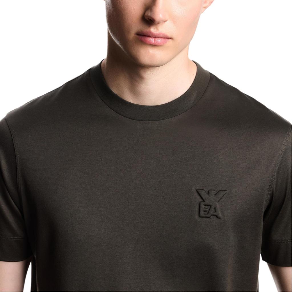 Emporio Armani EA7 FW25 Lyocell Blend Knit Solid Logo Round Neck Puff Sleeve T-Shirt Men tops EM002963-AF10761-U8120