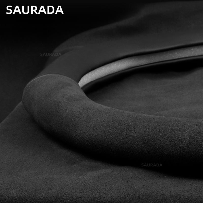 38cm For Lynk & Co 01 2021 2022 2023 Car Styling Carbon Fiber Suede Car Steering Wheel Cover Breathable Teering Auto Accessories
