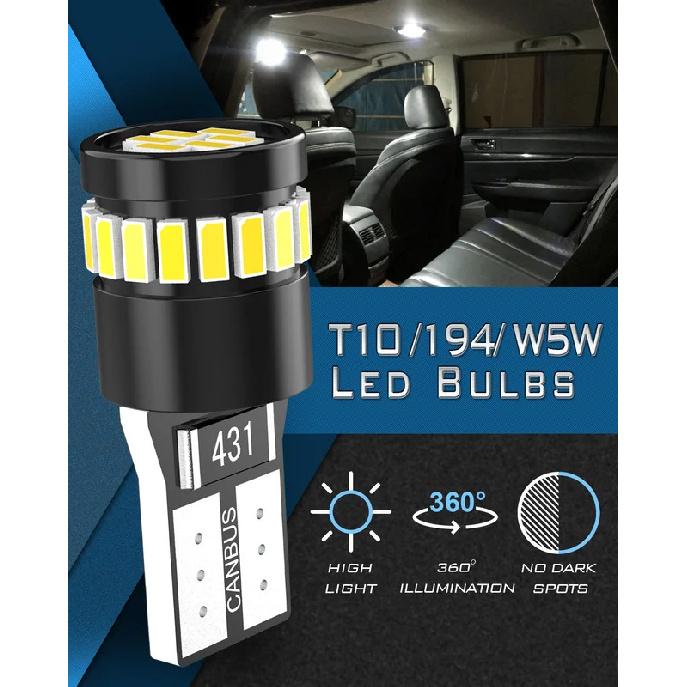 

4pcs T10 W5W Car Led Bulbs Super Bright 6000K White High Power Canbus Free For Rear License Plate Lamp For Ford Focus F-150 T10 білий