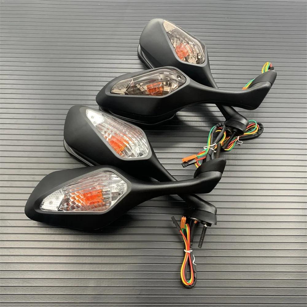 1 Pair Motorcycle Rear View Side Mirrors with LED Turn Signal Light For Honda CBR1000RR CBR 1000 RR 2008-2016