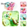 Christmas Tree Desktop Decorations Stress Relief Toy with Internal Dolls, Transparent Soft Maltose Stocking Stuffers for Kids Cube Sensory Fidget Toy,