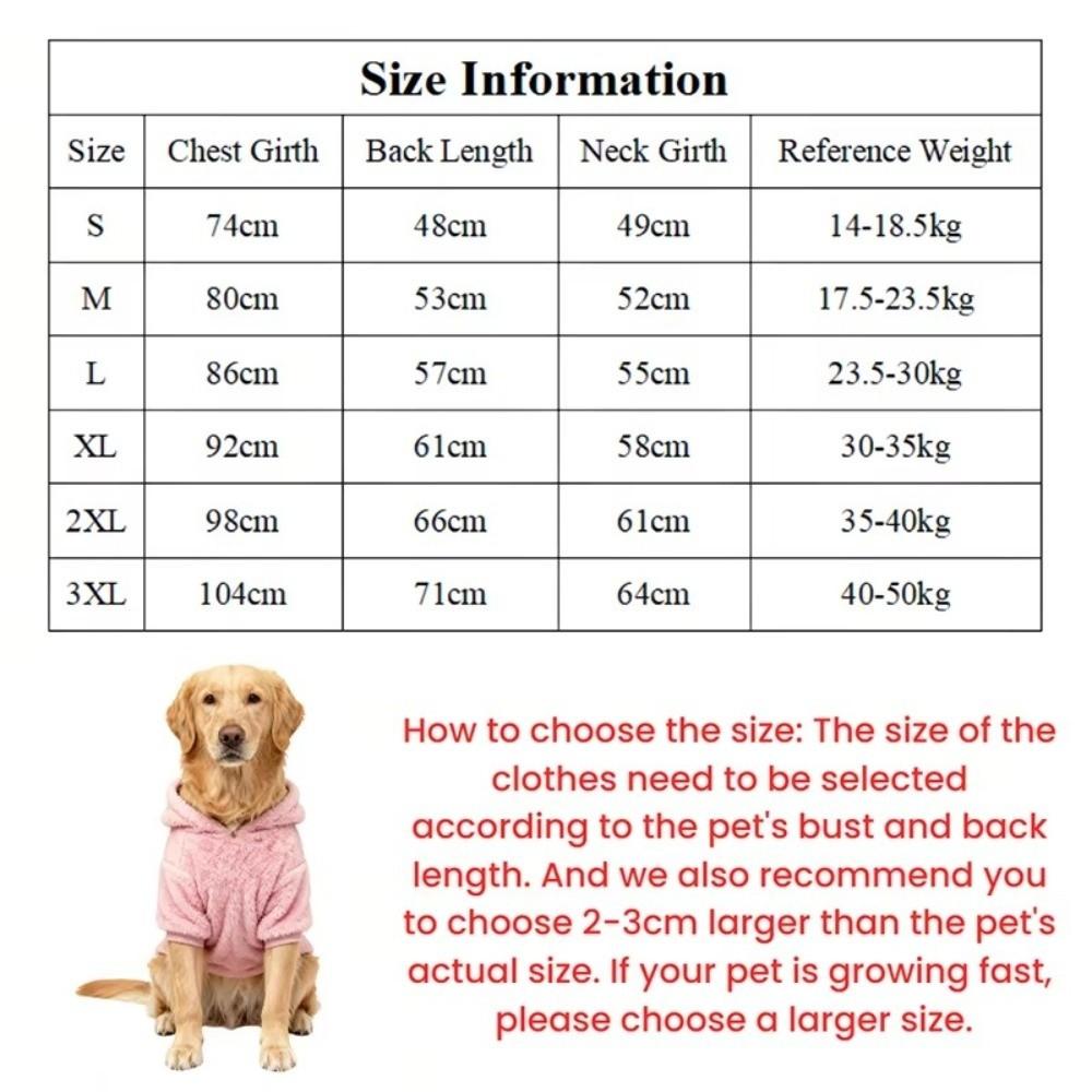 Fleece Material Dog Clothes Soft Pet Clothing Cozy Dog Hoodie  Winter Season for Medium Large Dogs