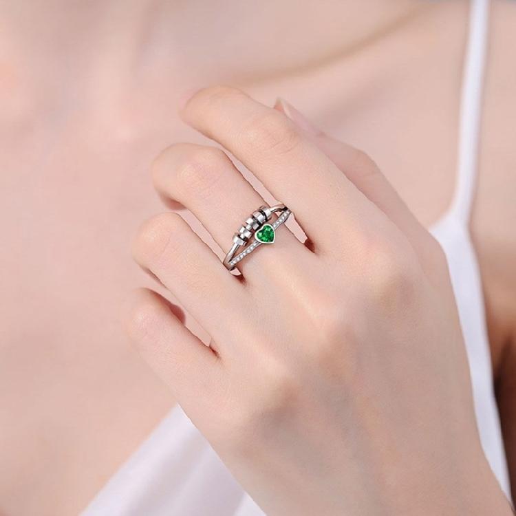 Fashionable 2 in 1 Adjustable Sturdy Brass Rings pORTABLE for Stress Relief with Heart and Rotating Bead Designs