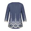 Women's Fashion Casual Lace 7/10 Sleeve V-Neck Floral Printed Top
