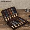 Handcrafted Vintage Crazy Horse Leather 12-Slot Zippered Rectangular Watch Strap Storage Box