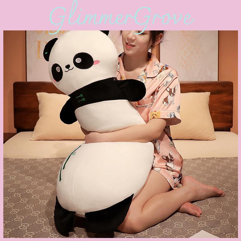 Bamboo Flower Panda Long Plush Toy Animal Stuffed Doll Room Decoration Gift Kids