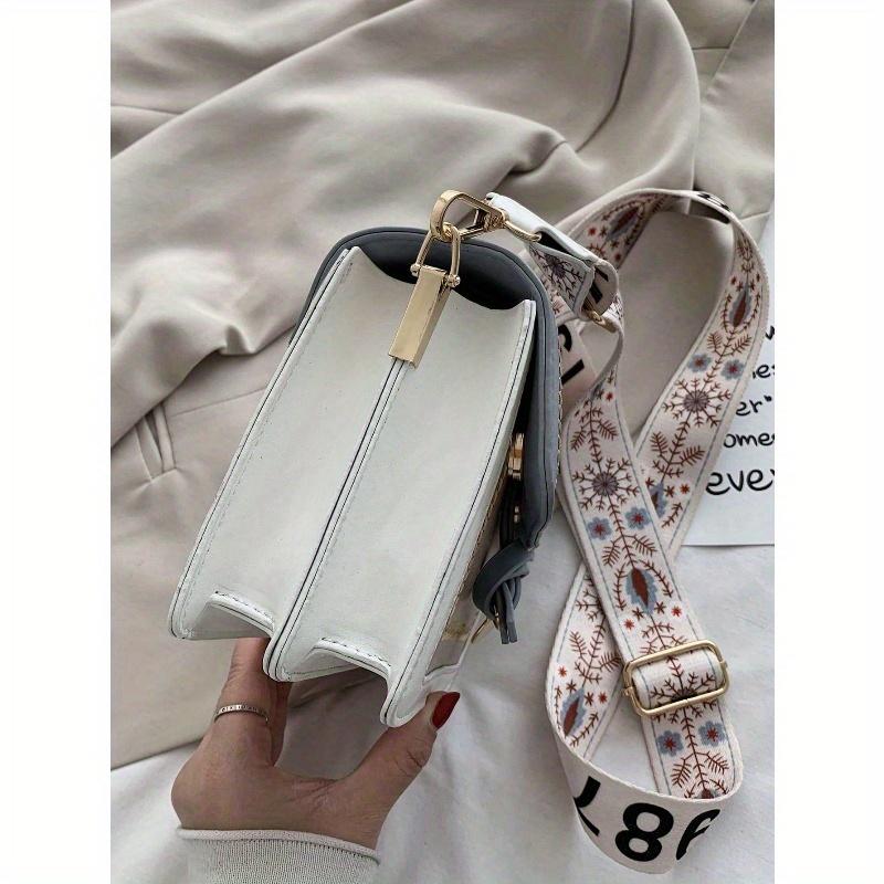 Fashionable Bag For Women, Versatile New Crossbody Bag, Casual, Color Block, Small Square Bag, Wide Strap, For Party Date School Outdoor Gift Fashion