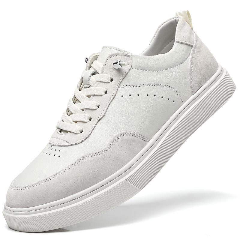 

Маленькие белые туфли для мужчин весной 2025 года, ретро кеды для мужчин, повседневный спортивный тренд, мужские кожаные кроссовки на шнуровке с цветными блоками 42