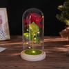 Glass cover simulation rose ornament, creative mother's Valentine's Day gift, immortal flower night light
