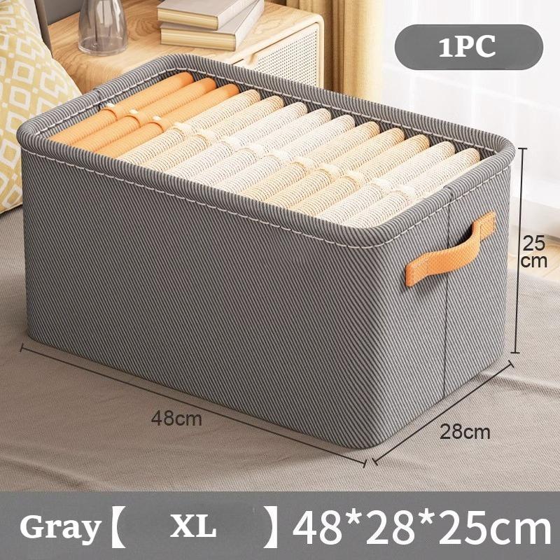 Non-Woven Fabric Storage Box with Thick Steel Frame Versatile Clothes Organizer for Dorms Homes, Hand Washable Available