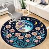 1pc Moon Flowers Office Round Area Rug,  Mat Suitable For Office, Under Office Chairs Bedroom Living Room Home Decor, Room Deco