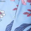 ZANZEA Women Summer Casual Round Neck Short Sleeve Boho Floral Print Dress