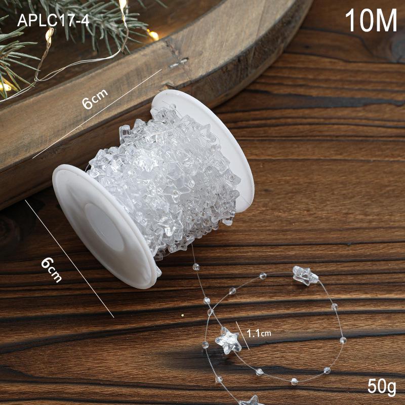 

Прозрачная пластиковая цепочка для елочных украшений с бусинами