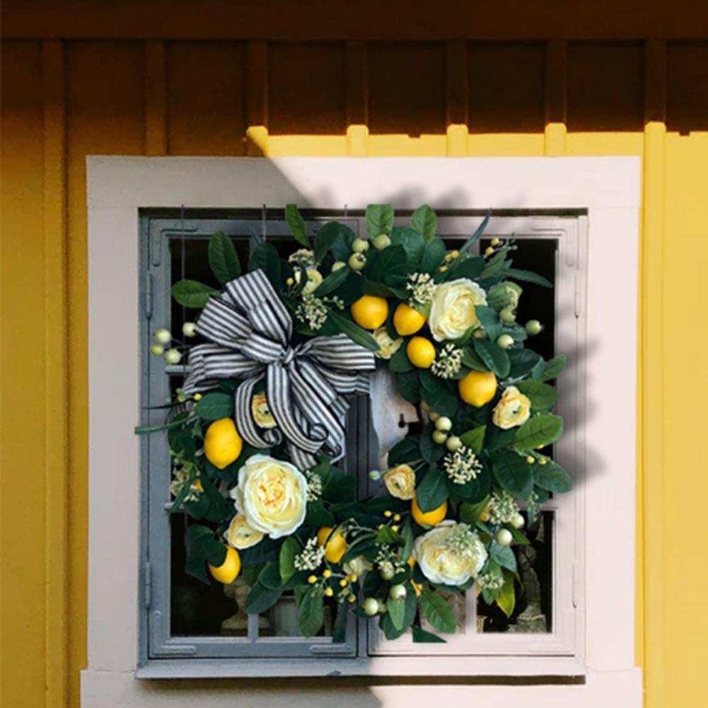 Coronițe de toamnă pentru ușa din față Coroniță de toamnă cu fructe de pădure, dovleac, frunze de arțar, decorațiune de Halloween, Ziua Recunoștinței, Festivalul Recoltei