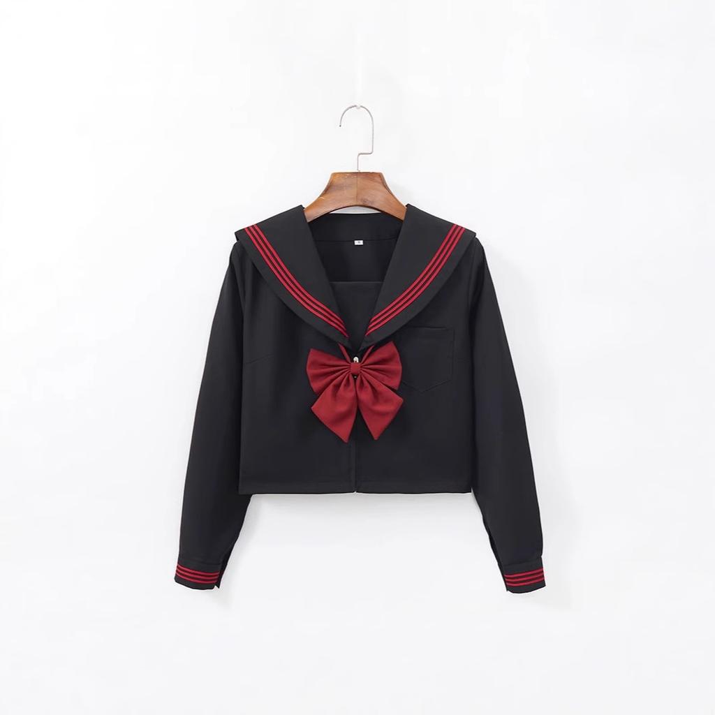 Einheitliches Rotes Sanben Matrosenuniform Schulangebot Rock Echtes Set College-Stil Faltenrock