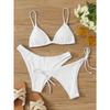 Women Sexy Three Piece Bikini Set Solid Color Swimwear