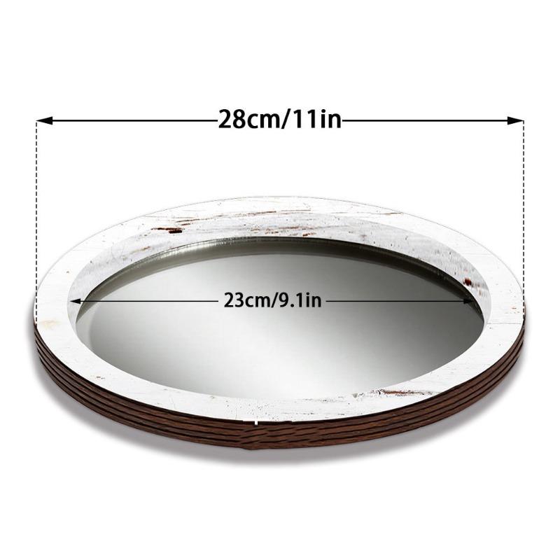 

28cm Wooden Mirror-like Candleholder Tray Round Wood Plate for Kitchen Countertop, Coffee Table Centerpiece, Candles & Decor