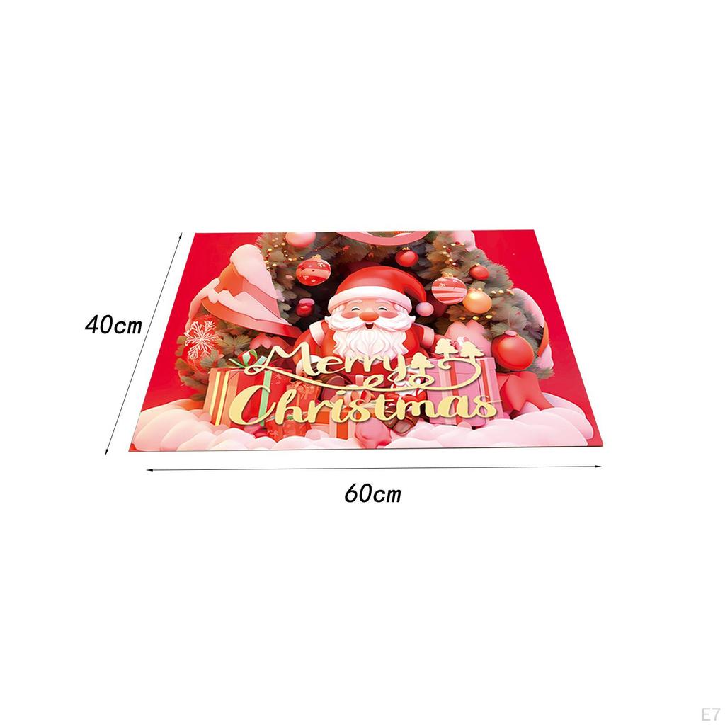 Christmas Door Mat Santa Claus Area Rug Farmhouse Runner Rugs for Dining Room,