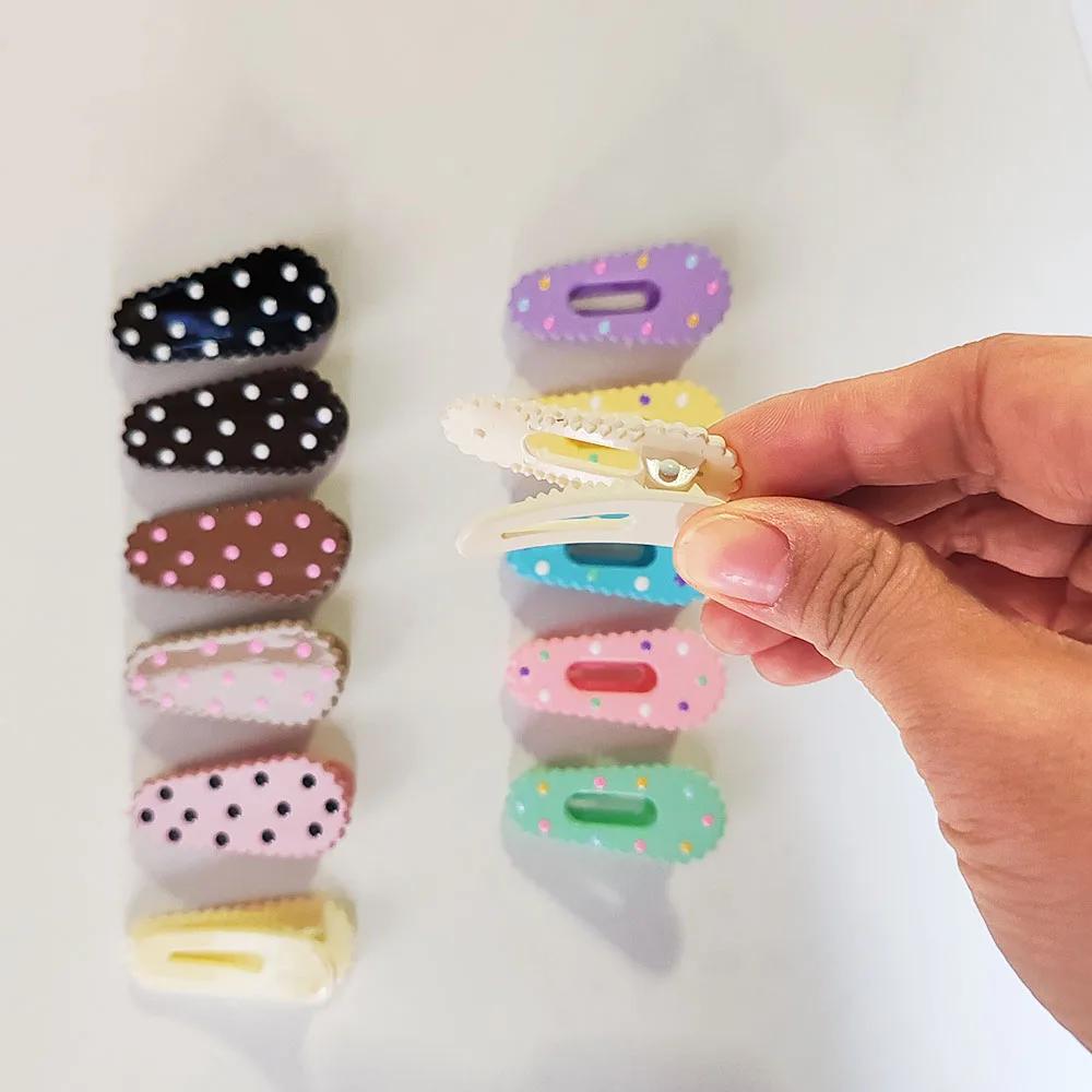 6pc European and American Cute Colorful Dot Hairpin Hair Side Clips for Girls Women Children Party Korean Hair Accessories