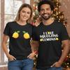 Lemon Couple Christmas T-Shirt - Funny I Love Squeezing Foodie Matching Tee Gift
