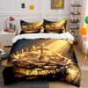Golden Crown And Cross Set Suitable For Kid'S And Adults' Bedroom Decor, Exquisite Three-Piece Bedding Set Gift