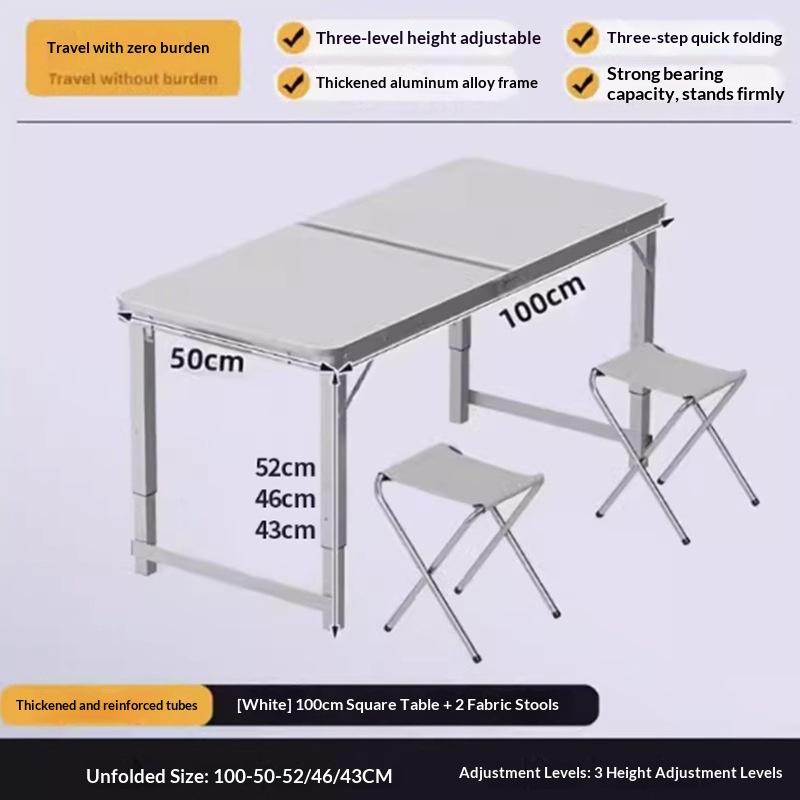 Outdoor Portable Folding Table And Chairs Set for Camping Picnic Work Stall Lightweight Travel Table with Stool
