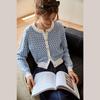 Olrain French Style Light Blue Knit Cardigan