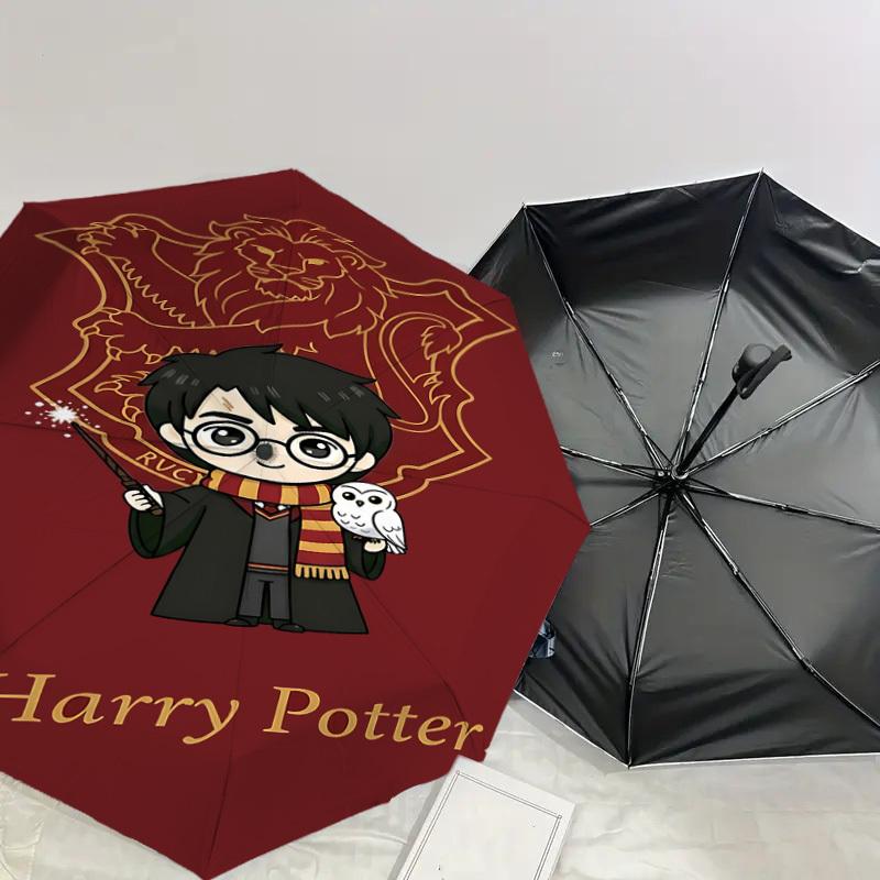1PC Warner Harry Potter Hogwarts Umbrella-8-Rib Reinforced, Automatic Open, Lightweight & Durable-A74