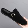 Fashion Men's Shoes 2025 Autumn Fashion Suede Half Slippers Outdoor Casual Slipper Comfort Indoor Trend Flat Slippers Clogs Mules