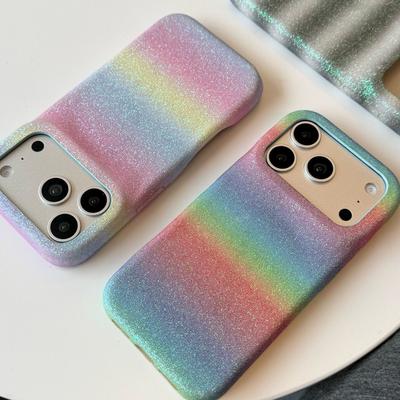 Creative Glitter Rainbow Mobile Phone Case for iPhone17promax Hot-selling European and American Apple 17 Protective Case