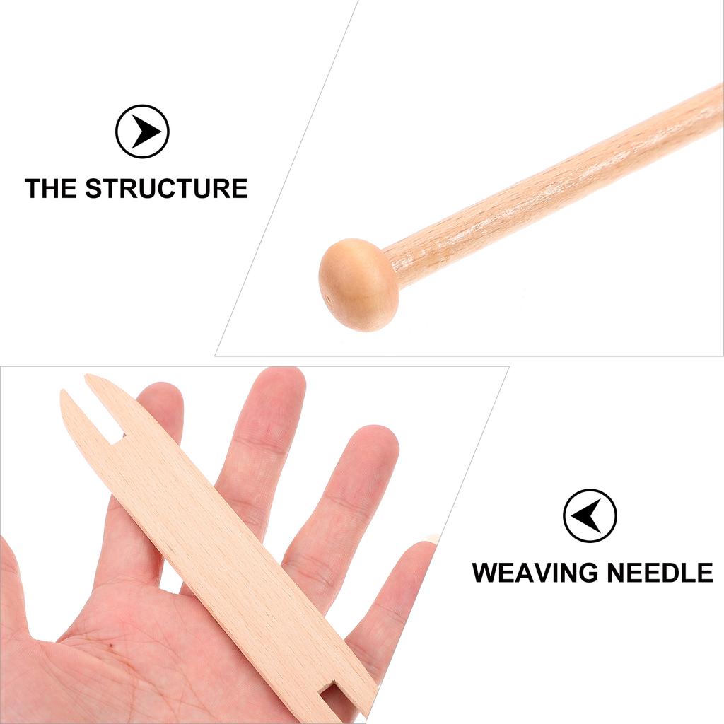 1 Set Wooden Weaving Loom Tools Set With Comb With Stick Tapestry Bobbin Shuttle Needles For Accessories Looms Boards Weaving