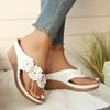 Fashion Summer Hawaiian Floral Rome Scan Wedge Beach Shoes 2025 New Slipers Women Low Rubber Flip Flops Platform Sabot Ladies' Slippers