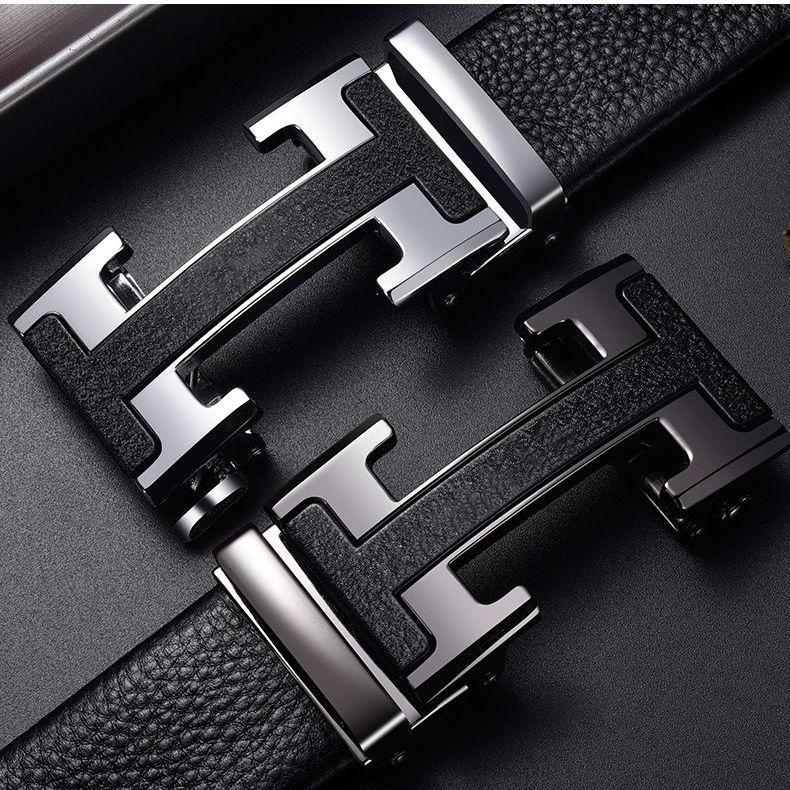 [Quick Hair] Classic H Letter Automatic Buckle Men'S Belt Men'S